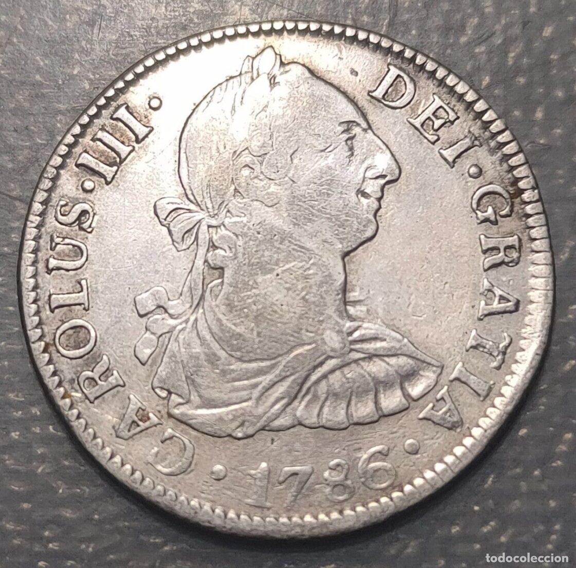 Coins of Spain: SPAIN MEXICO CHARLES III CARLOS III SPANISH COLONIAL 2 REALES 1786 FM 6.74g
