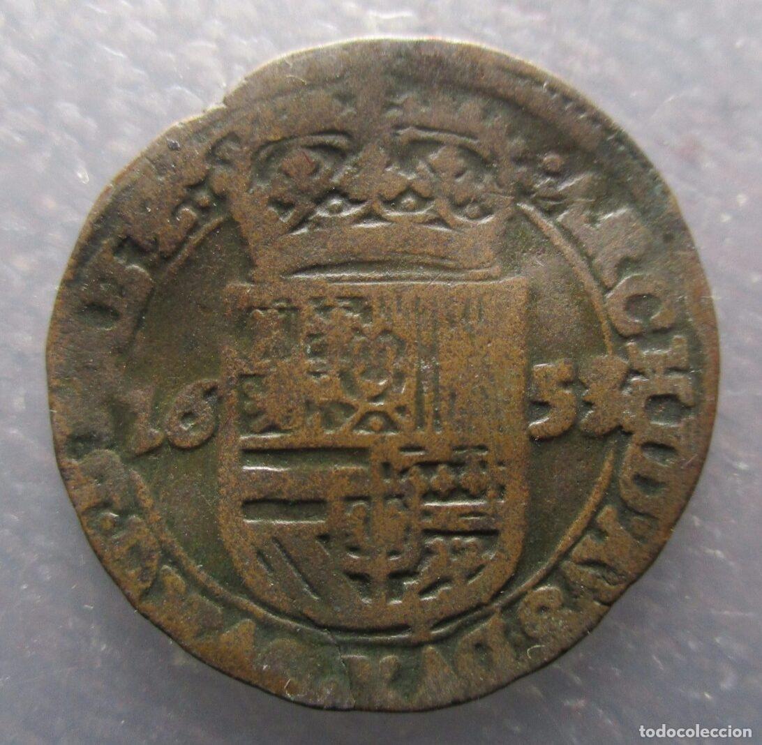 Coins of Spain: IMPERIO ESPA&Ntilde;OL BRABANTE FELIPE IV LIARD 1653