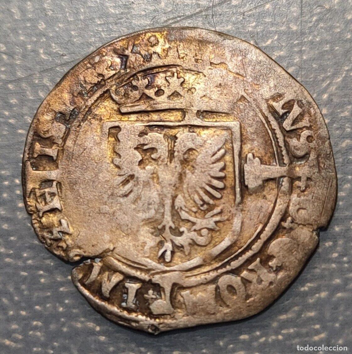 Coins of Spain: IMPERIO ESPA&Ntilde;OL PAISES BAJOS CARLOS V (I ESPA&Ntilde;A) 1/2 REAL DE PLATA 1/2 ZILVEREN