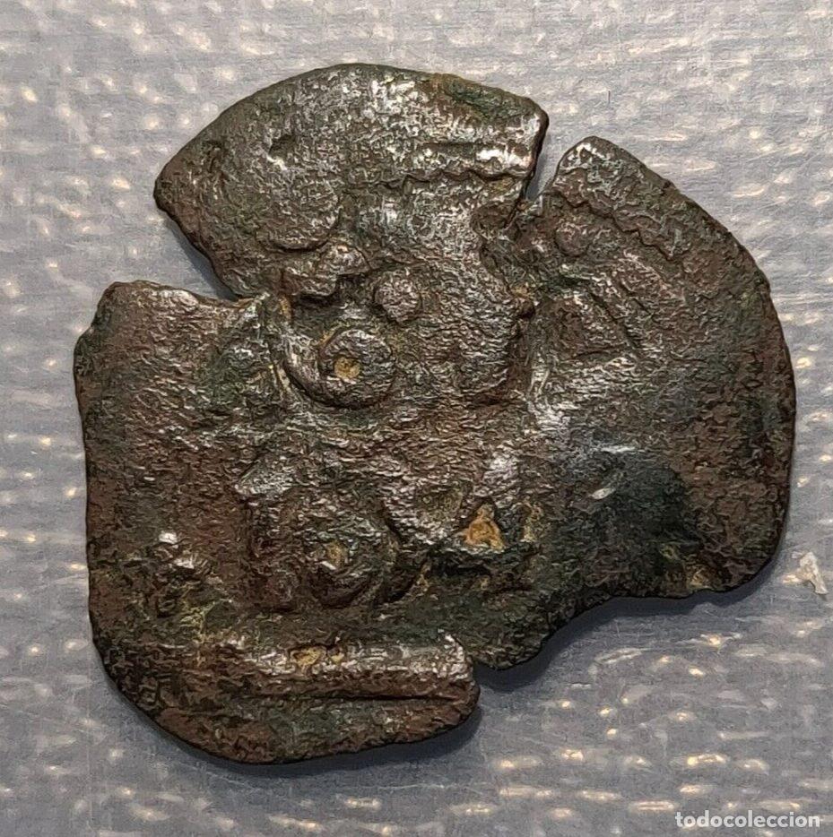 Coins of Spain: ESPA&Ntilde;A FELIPE IV RESELLO BURGOS IIII B MARAVEDIS 1654