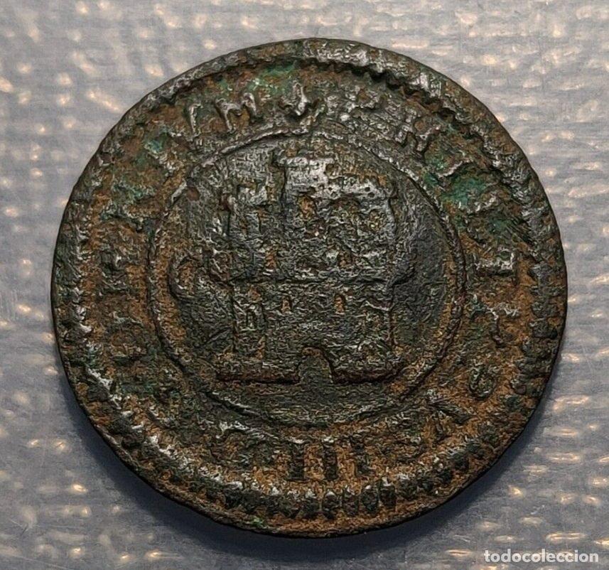 Coins of Spain: ESPA&Ntilde;A FELIPE III IV RESELLO BURGOS IIII B SOBRE 4 MARAVEDIS 1601 C SEGOVIA