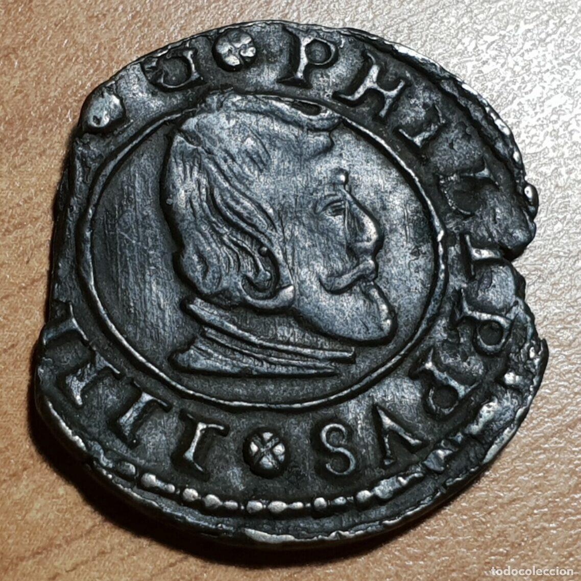 Coins of Spain: SPAIN MADRID PHILIP IV FELIPE IV 16 MARAVEDIS 1664 Y IRREGULAR PLANCHET