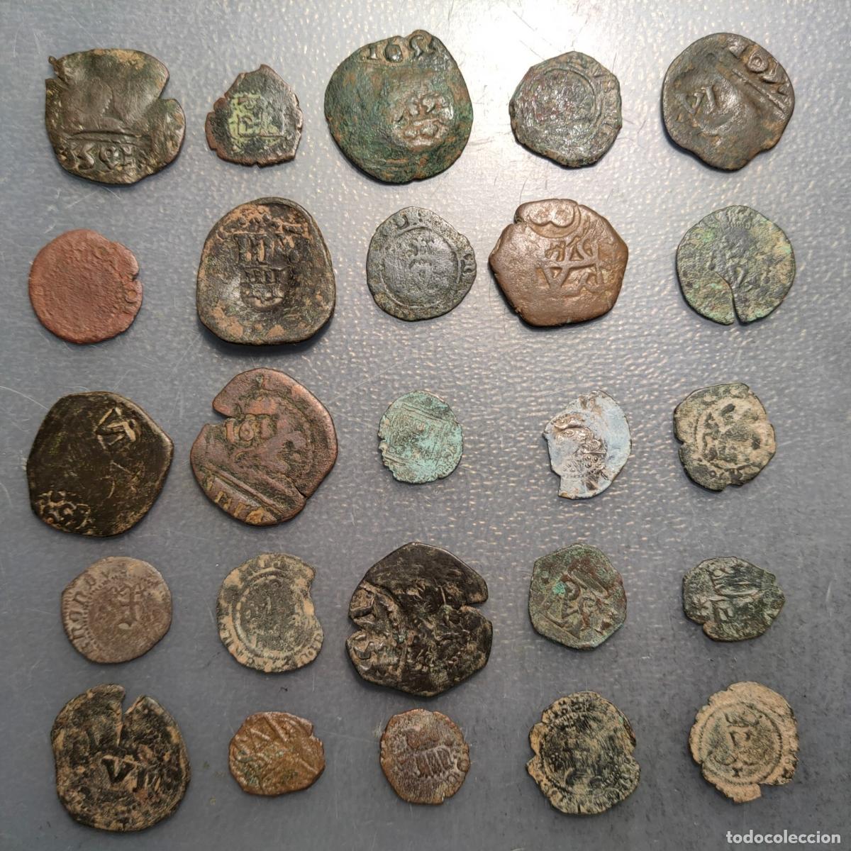 Coins of Spain: ESPA&Ntilde;A SPAIN LOTE 25 MONEDAS SIGLO XVI-XVII