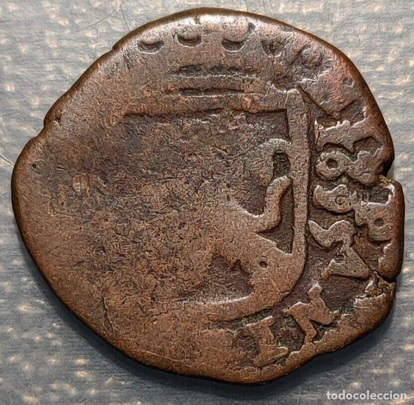 Coins of Spain: ESPA&Ntilde;A SPAIN LA CORU&Ntilde;A CARLOS II 2 MARAVEDIS 1695 APROVECHANDO CA&Ntilde;O ANTIGUO