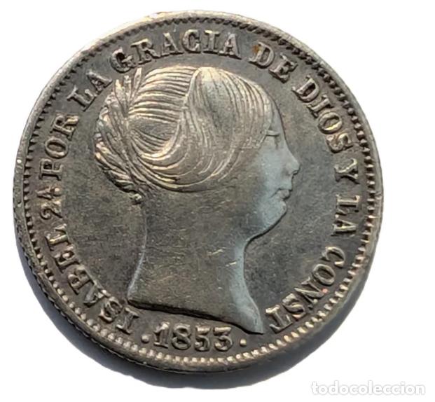 Monedas de Espa&ntilde;a: Isabel II. 1 Real. Madrid. 1853.EBC - Foto 1