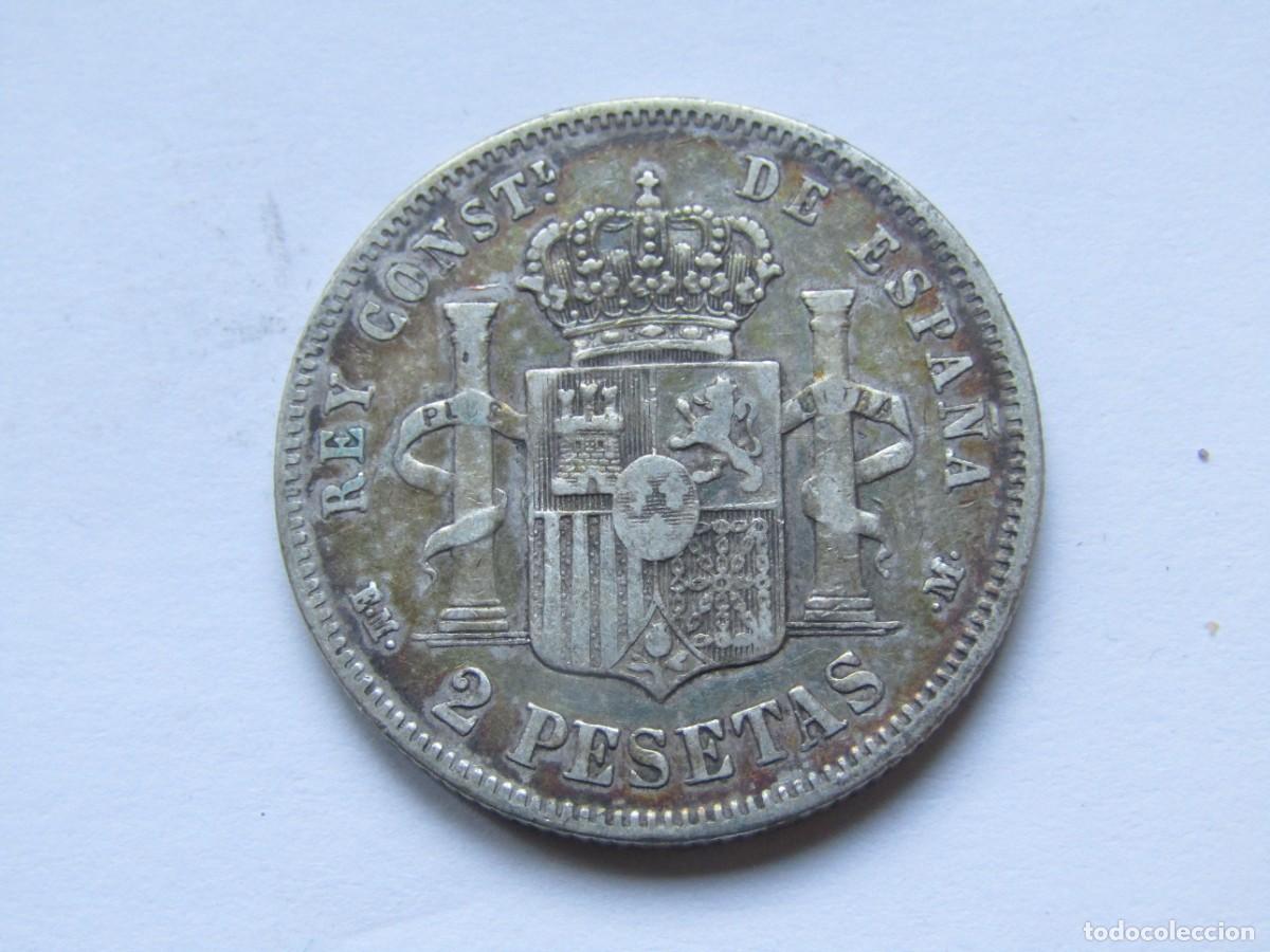 Monedas de Espa&ntilde;a: MONEDA DE 2 PESETAS DE PLATA 1879 - Foto 2