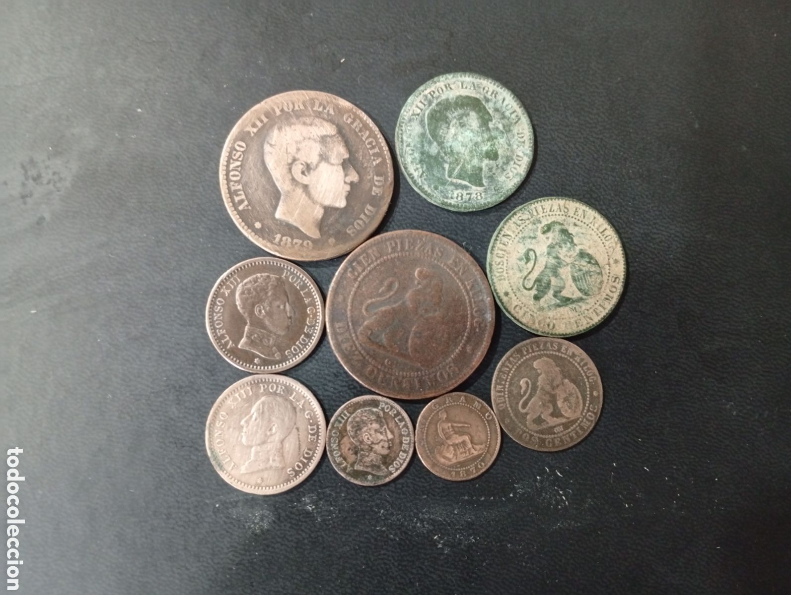 Monedas de Espa&ntilde;a: Conjunto de 10 monedas Alfonso XII y XIII finales 1800 - Foto 1