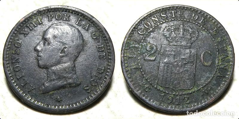 Monedas de Espa&ntilde;a: MONEDA DE ALFONSO XIII 1 C&Eacute;NTIMO 1912 PC V - Foto 1