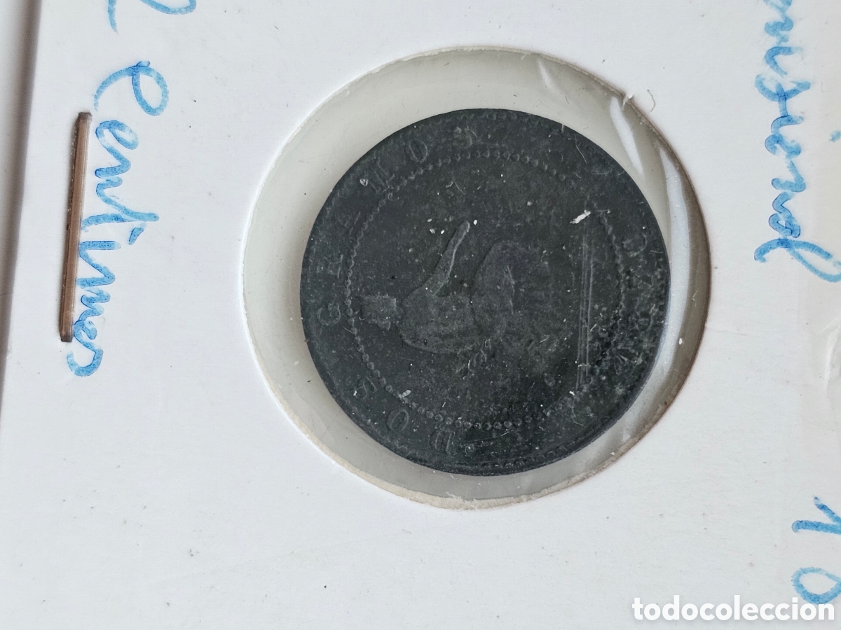 Monedas de Espa&ntilde;a: Moneda de 2 c&eacute;ntimos Espa&ntilde;ola del Gobierno provisional 1870 - Foto 2
