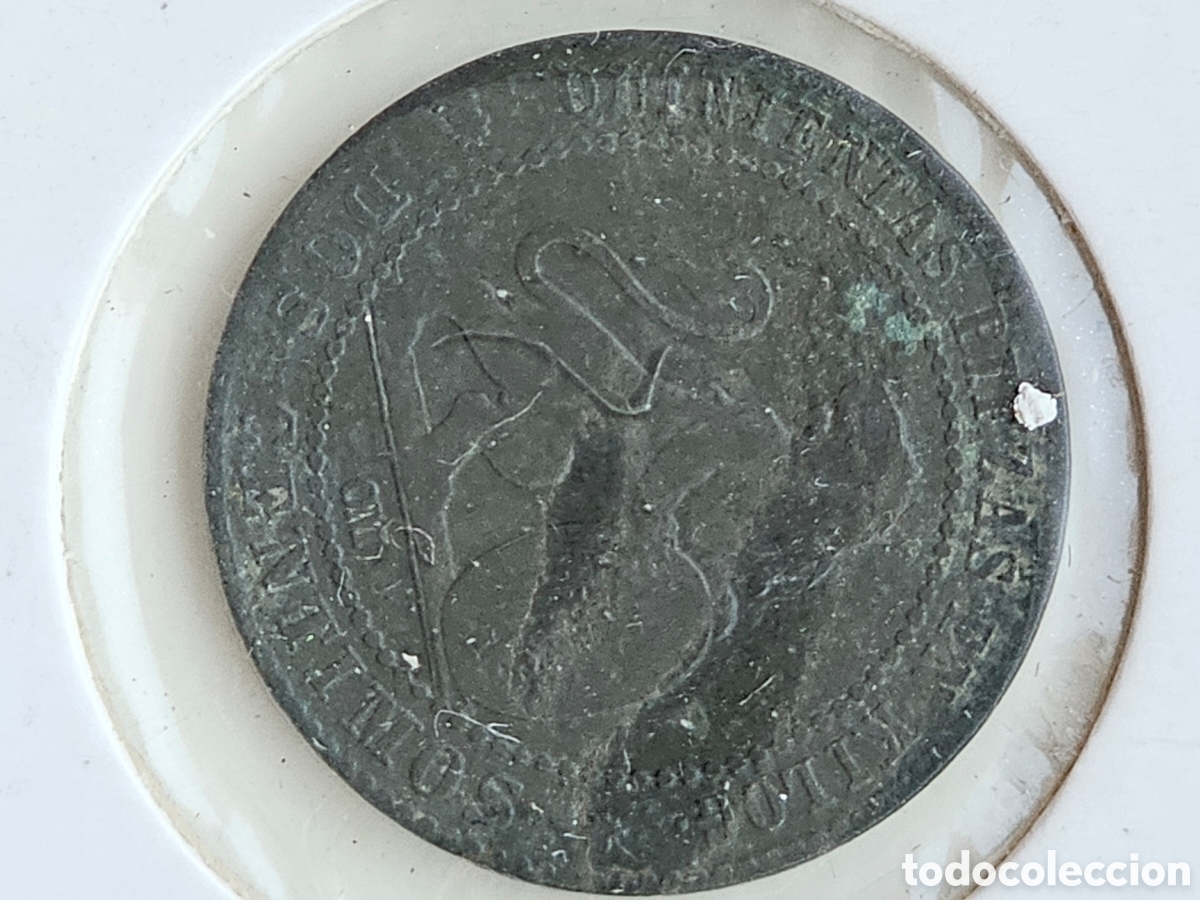 Monedas de Espa&ntilde;a: Moneda de 2 c&eacute;ntimos Espa&ntilde;ola del Gobierno provisional 1870 - Foto 4