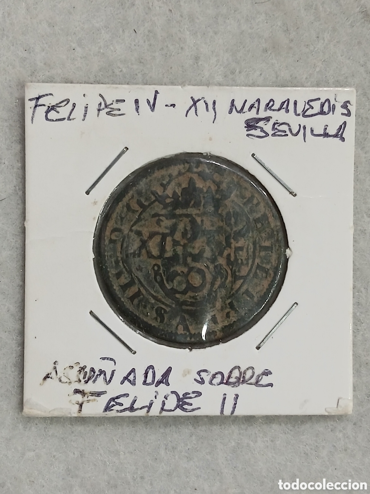 Monedas de Espa&ntilde;a: Felipe IV. Moneda maravedis Sevilla. (L127) - Foto 1