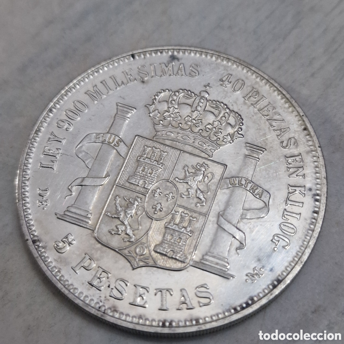 Monedas de Espa&ntilde;a: 5 pesetas 1875 plata 925 - Foto 3