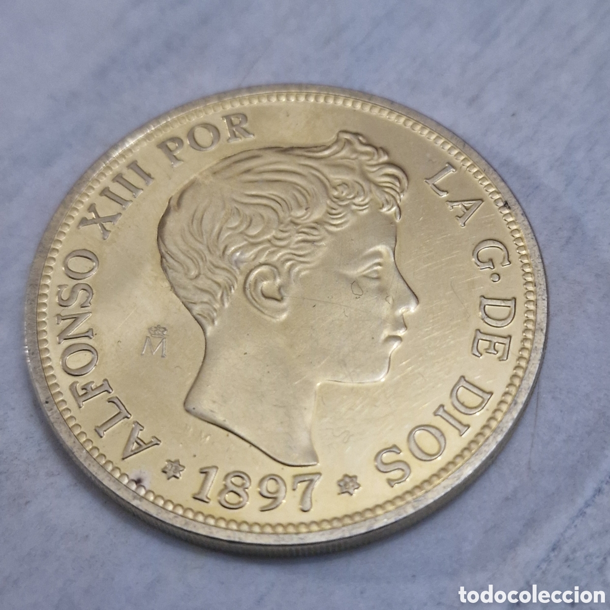 Monedas de Espa&ntilde;a: Moneda de 100 pesetas 1897 plata 925 - Foto 2