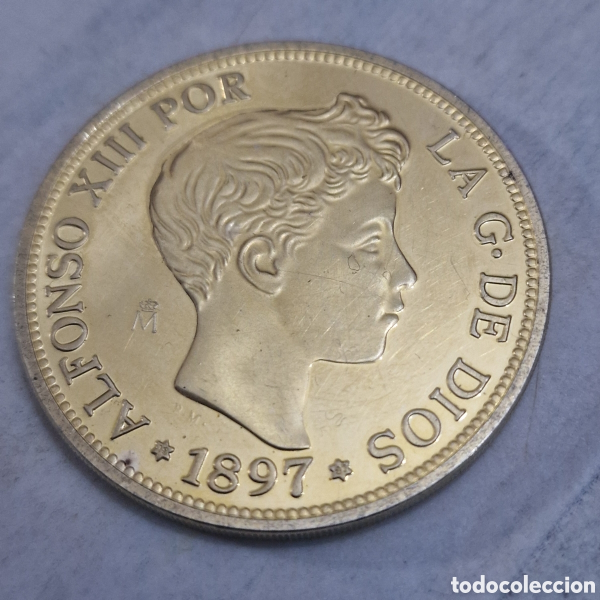 Monedas de Espa&ntilde;a: Moneda de 100 pesetas 1897 plata 925 - Foto 3