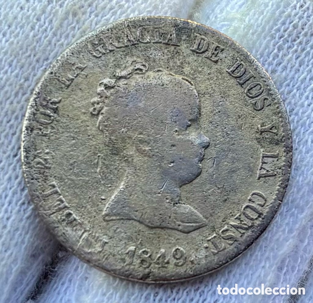 Moedas de Espanha: Moneda PLATA 4 Reales 1849 Madrid. ISABEL II