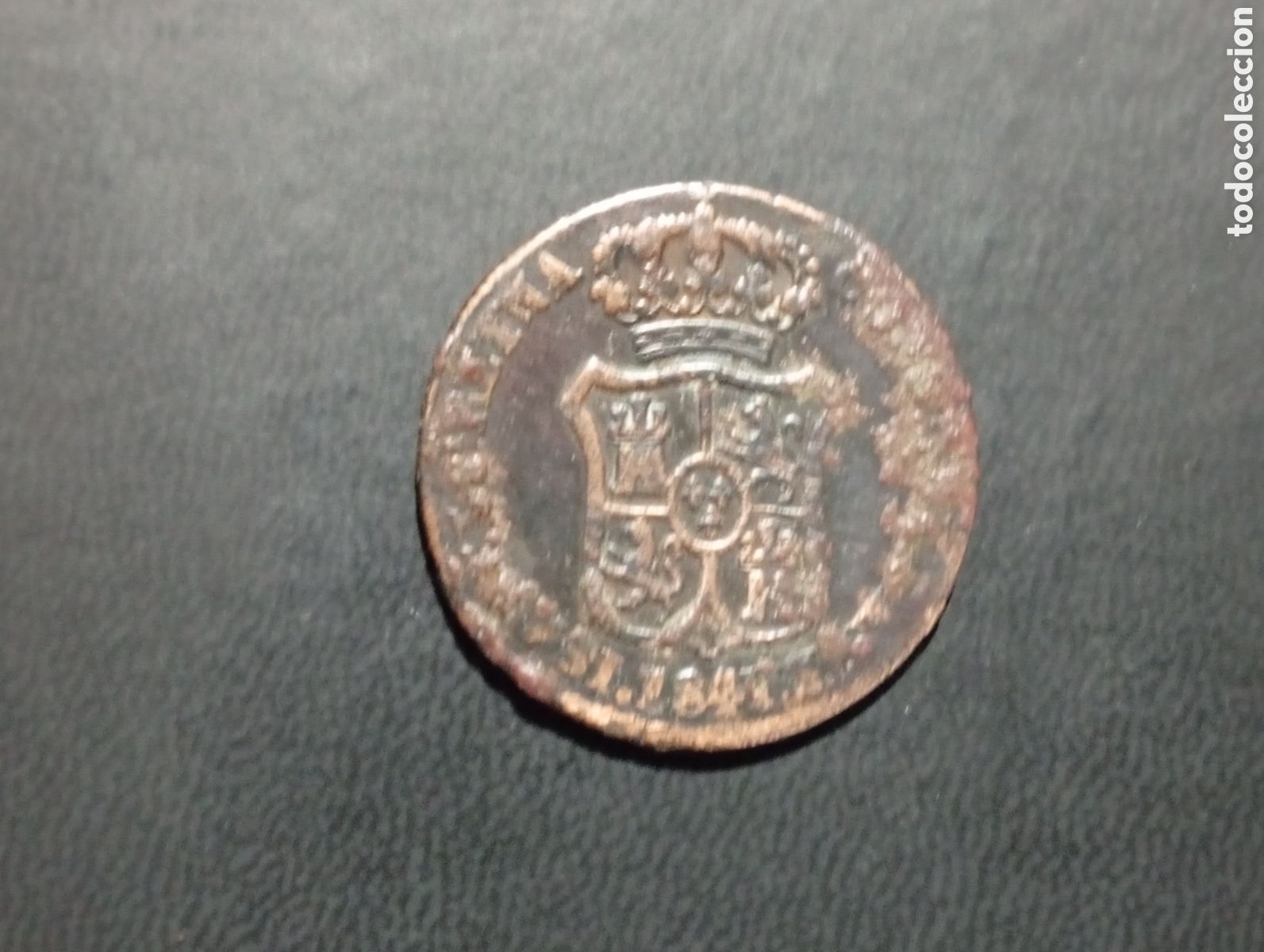 Monedas de Espa&ntilde;a: Moneda de 3 quartos 1841 - Foto 2
