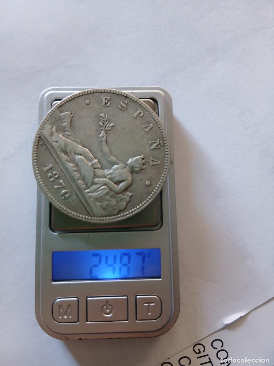 Monedas de Espa&ntilde;a: 5 pesetas de 1870 , duro de plata - Foto 3