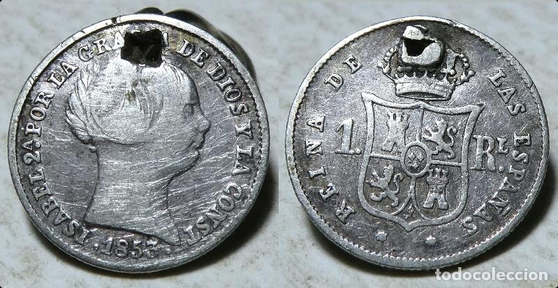 Monedas de Espa&ntilde;a: Moneda de 1 Real Isabel II - 1853 Sevilla - Foto 1