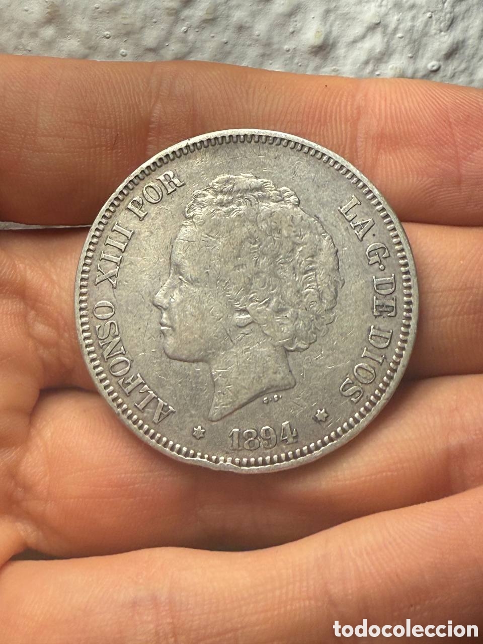 Moedas de Espanha: Moneda de Plata 5 Pesetas 1894 de Espa&ntilde;a