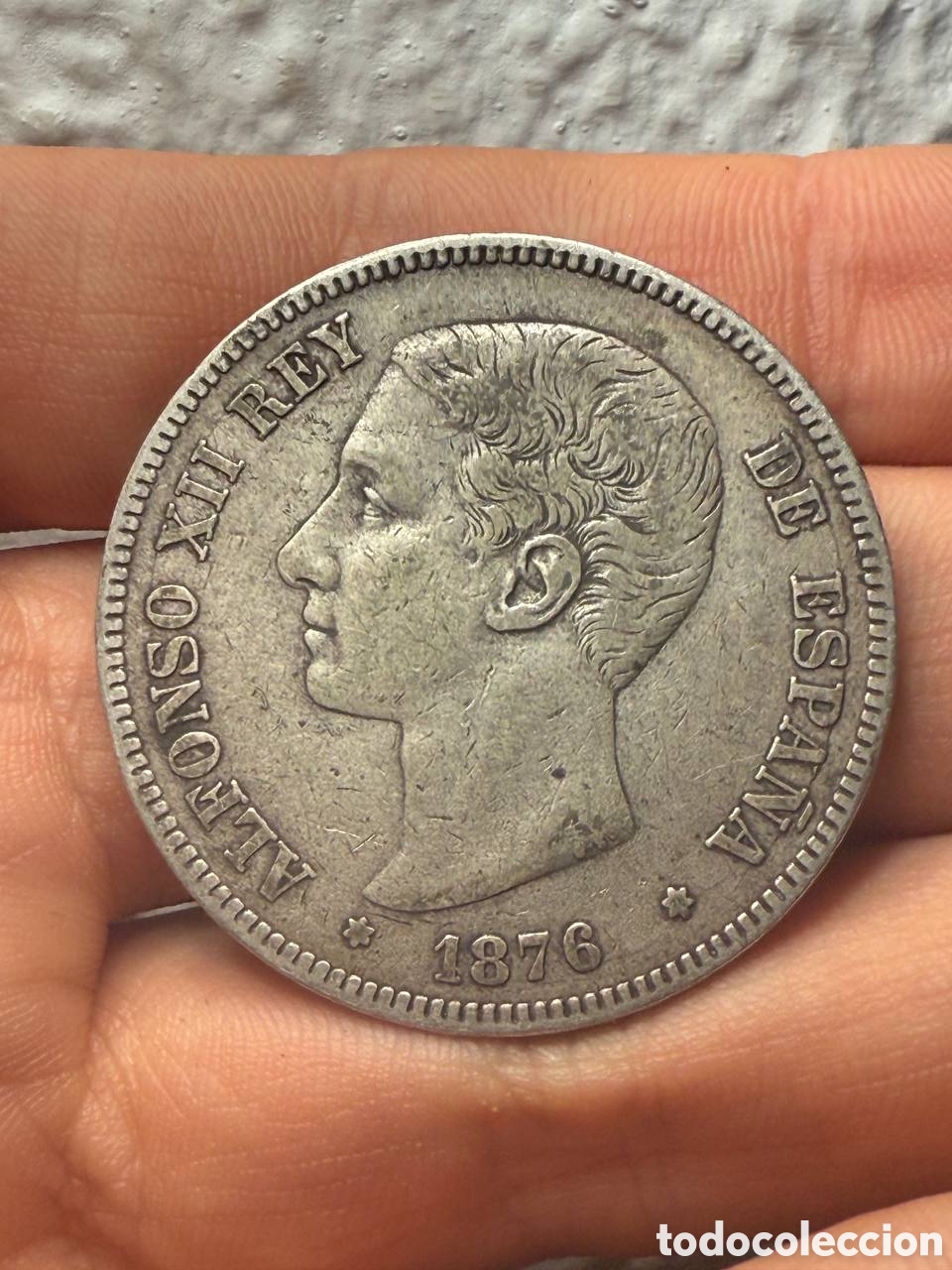 Moedas de Espanha: Moneda de Plata 5 Pesetas 1876 de Espa&ntilde;a