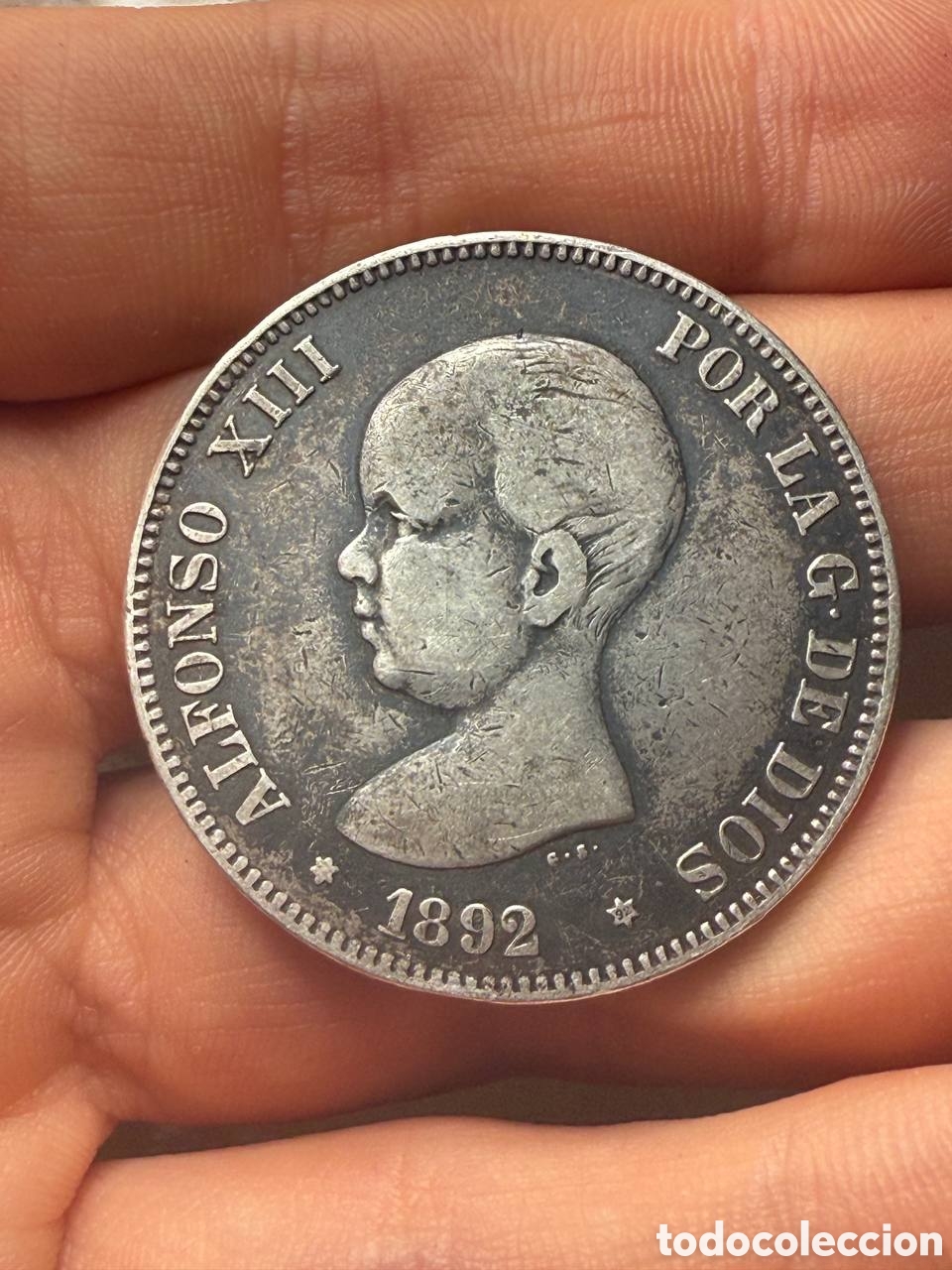 Moedas de Espanha: Moneda de Plata 5 Pesetas 1892 de Espa&ntilde;a