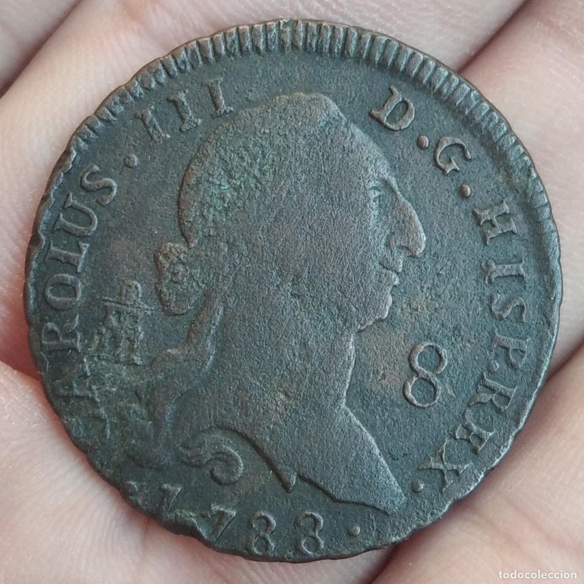 Moedas de Espanha: ZC - CARLOS III - 8 MARAVEDIS 1788 SEGOVIA