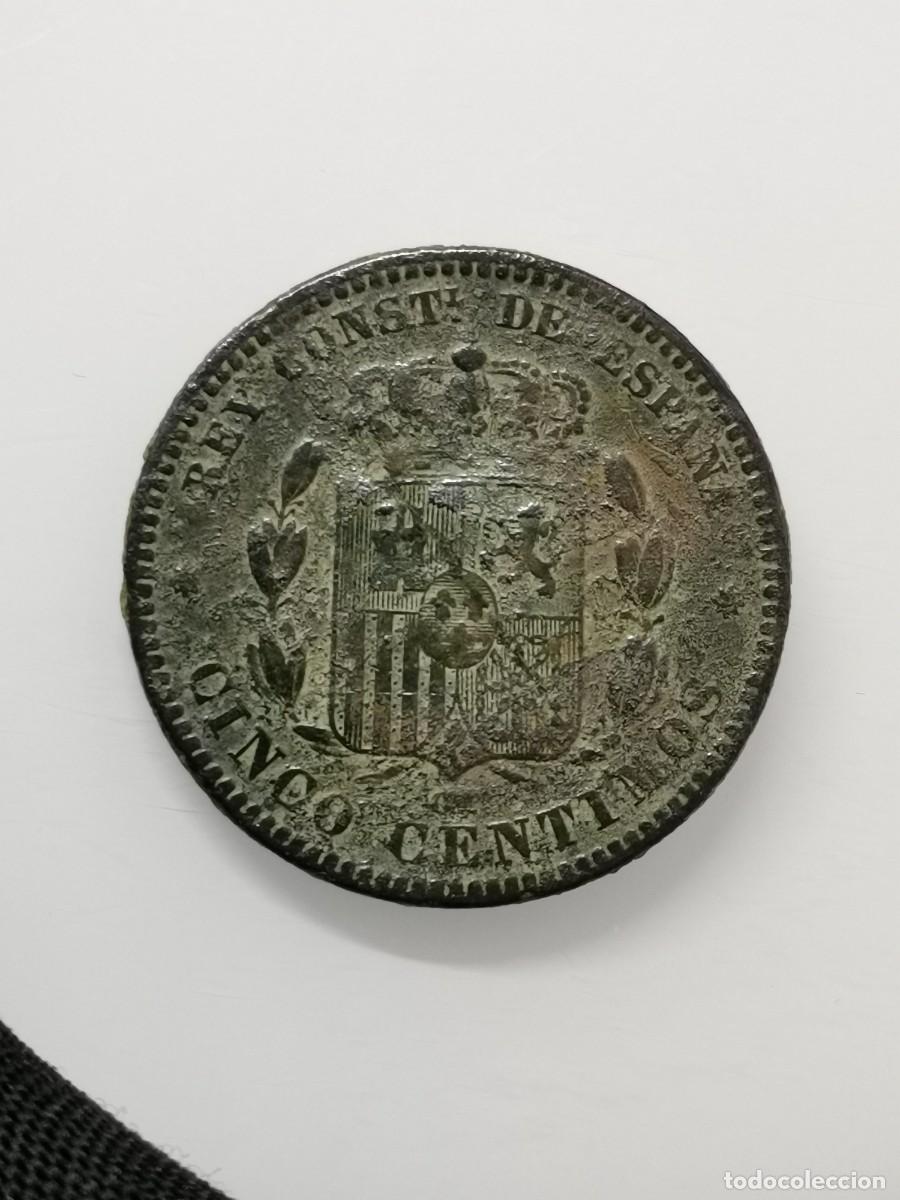 Monedas de Espa&ntilde;a: ALFONSO XII - 5 CENTIMOS - A&Ntilde;O 1877. - Foto 2