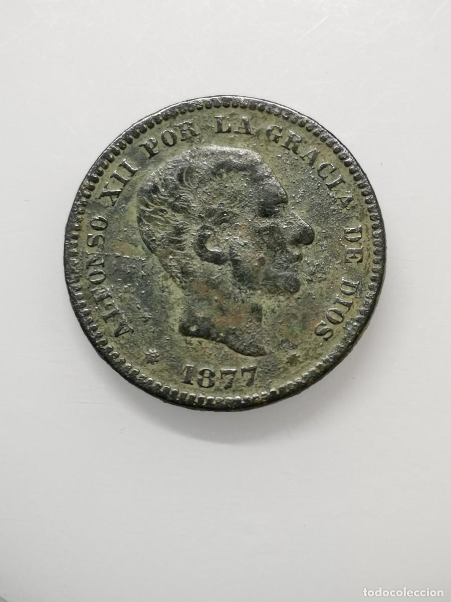 Monedas de Espa&ntilde;a: ALFONSO XII - 5 CENTIMOS - A&Ntilde;O 1877. - Foto 3