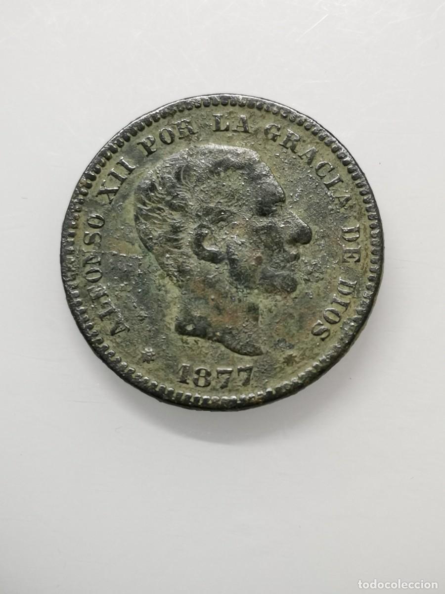 Monedas de Espa&ntilde;a: ALFONSO XII - 5 CENTIMOS - A&Ntilde;O 1877. - Foto 5