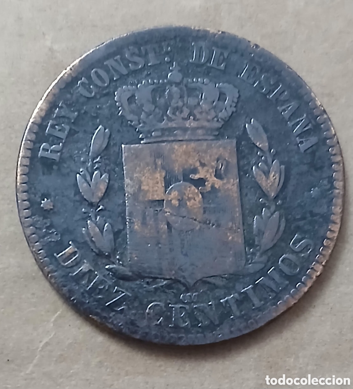 Monedas de Espa&ntilde;a: 10 Ctms del Rey Alfonso Xll 1879 - Foto 2