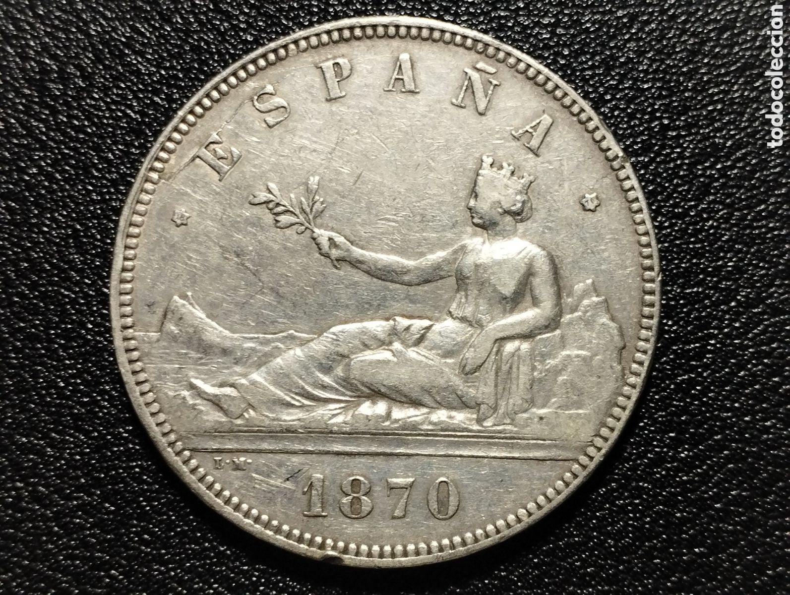 M&uuml;nzen von Spanien: Moneda espa&ntilde;ola 5 pesetas 1870 *18*70 plata