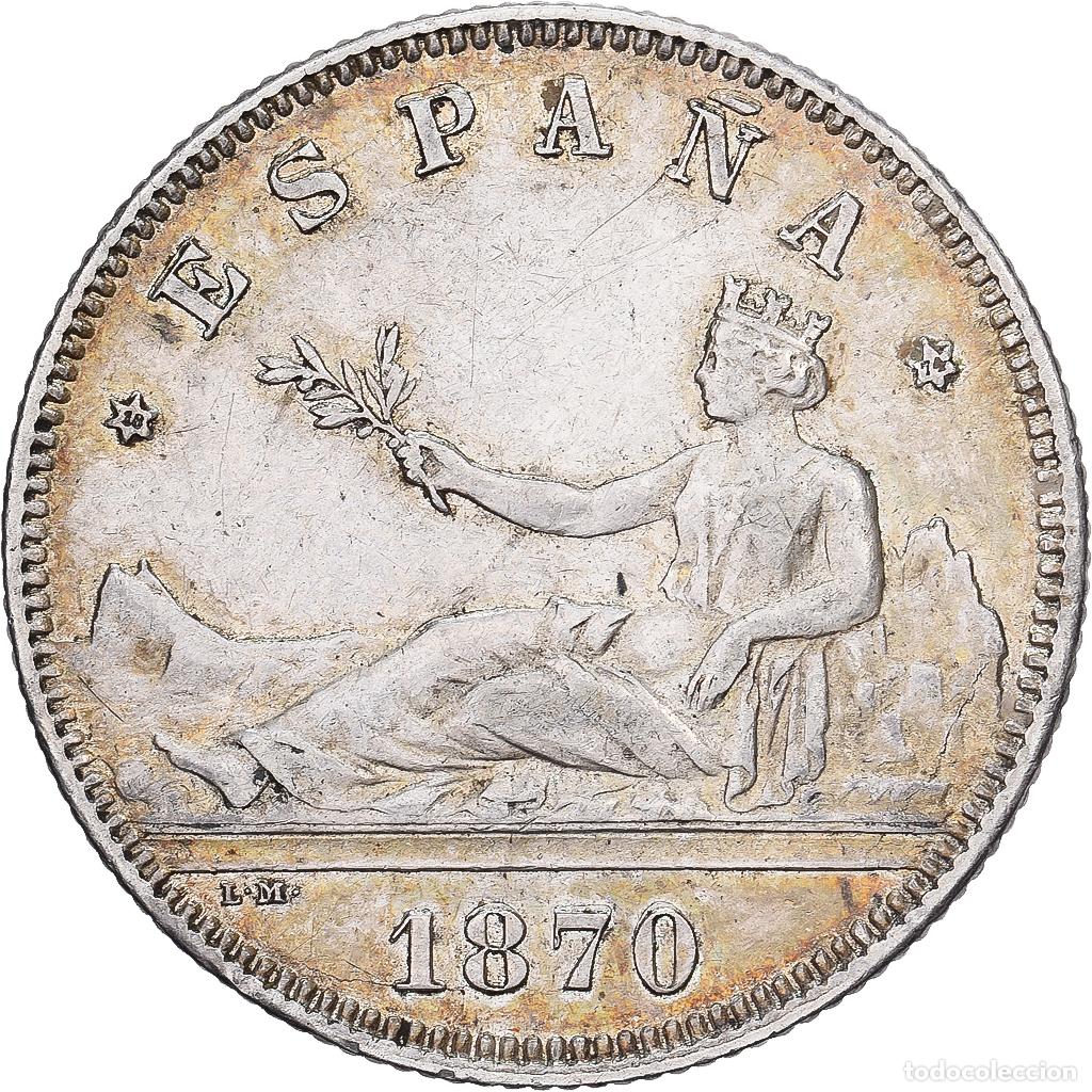 Moedas de Espanha: [#1509755] Espa&ntilde;a, Provisional Government, 2 Pesetas, 1870, Madrid, Plata, MBC+