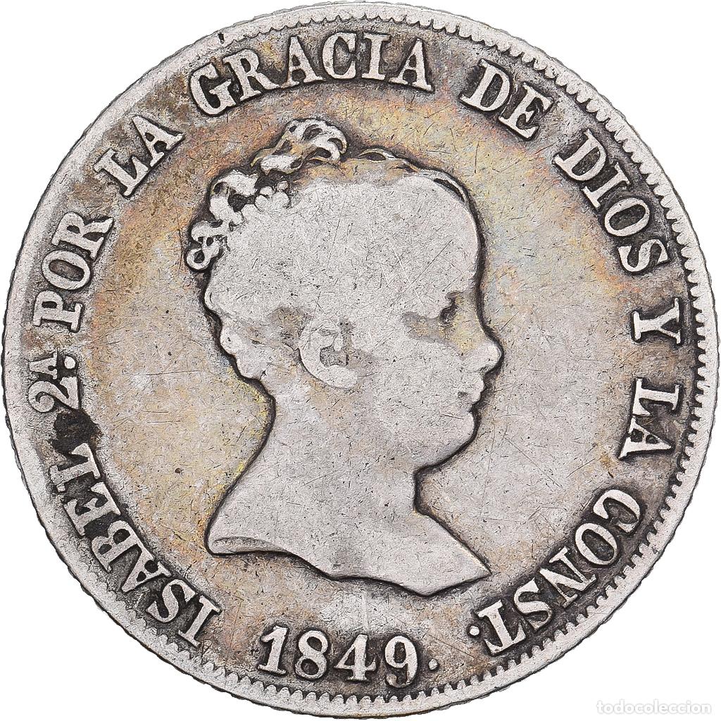 Moedas de Espanha: [#1509748] Espa&ntilde;a, Isabel II, 4 R&eacute;ales, 1849, Madrid, Plata, BC+