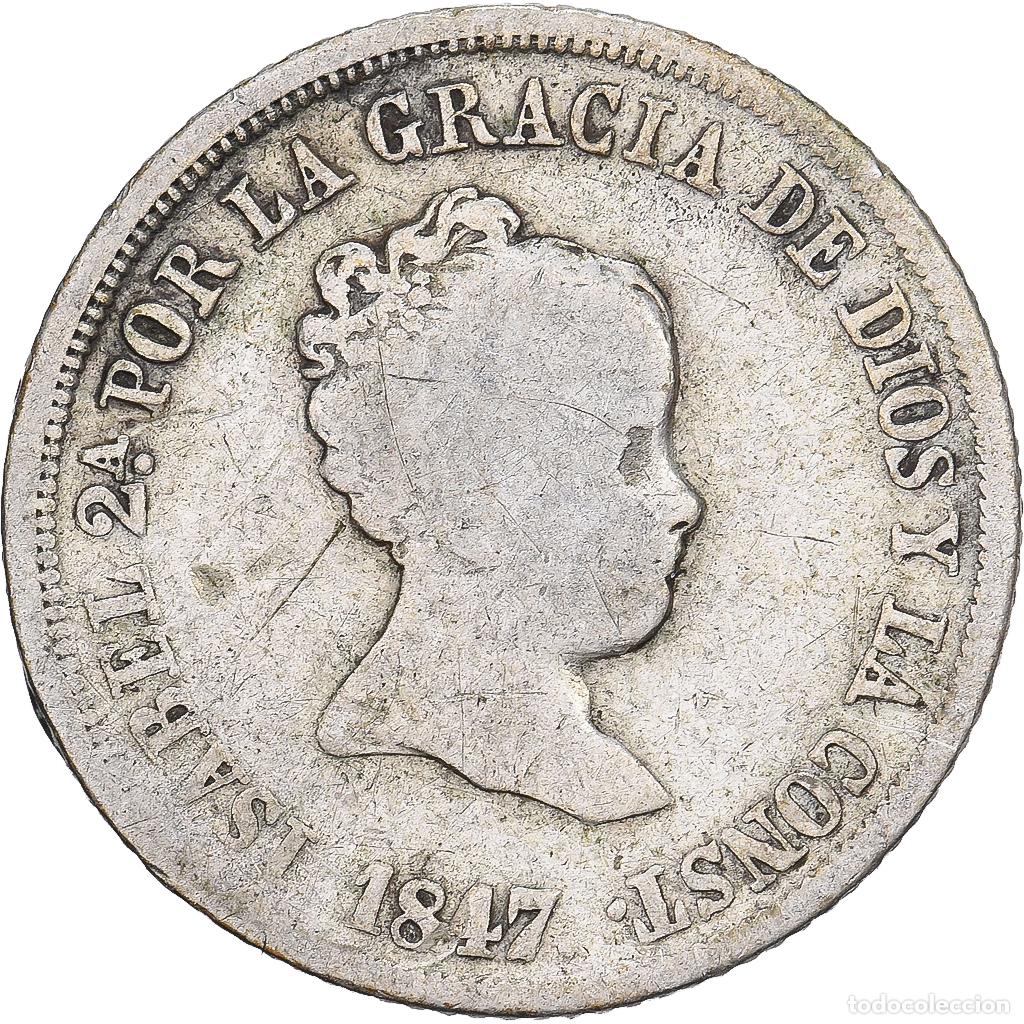 Moedas de Espanha: [#1509749] Espa&ntilde;a, Isabel II, 2 Reales, 1847, Madrid, Plata, BC+