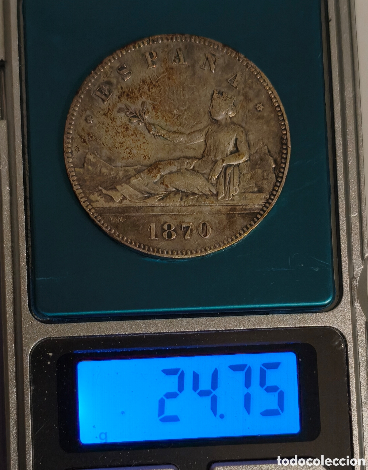 Monedas de Espa&ntilde;a: 5 PESETAS ESPA&Ntilde;A PLATA 1870 *70 - Foto 4