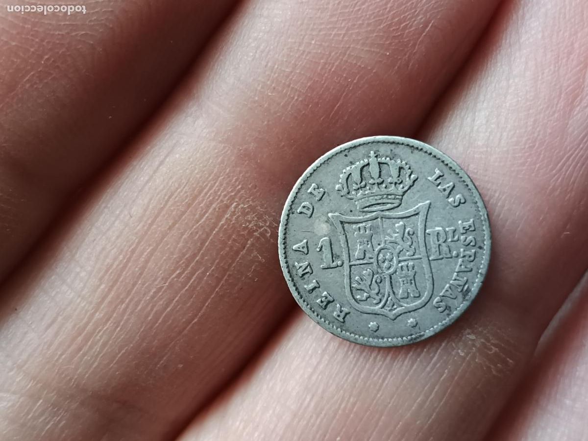 Monedas de Espa&ntilde;a: Real de plata de 1853. Isabel II - Foto 2