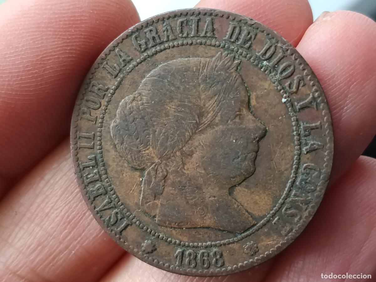Monedas de Espa&ntilde;a: Isabel II 5 c&eacute;ntimos escudo 1868 - Foto 1