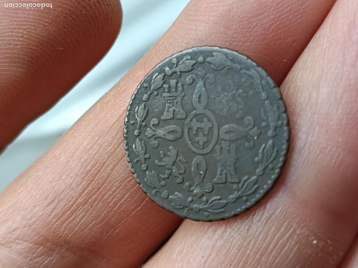 Monedas de Espa&ntilde;a: 2 maravedis de 1820, Fernando VII - Foto 2