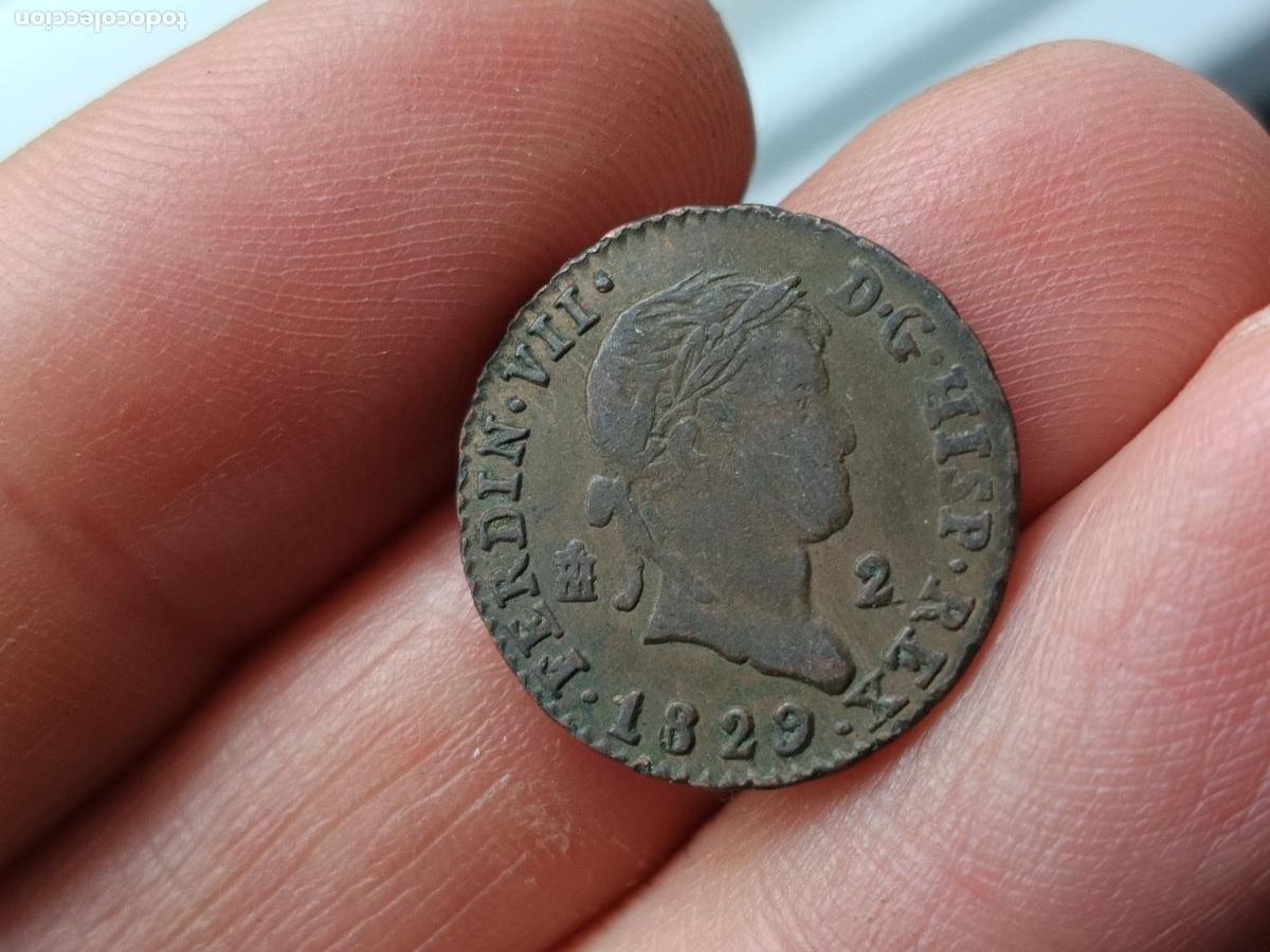 Monedas de Espa&ntilde;a: 2 maravedis de 1829, Fernando VII - Foto 1