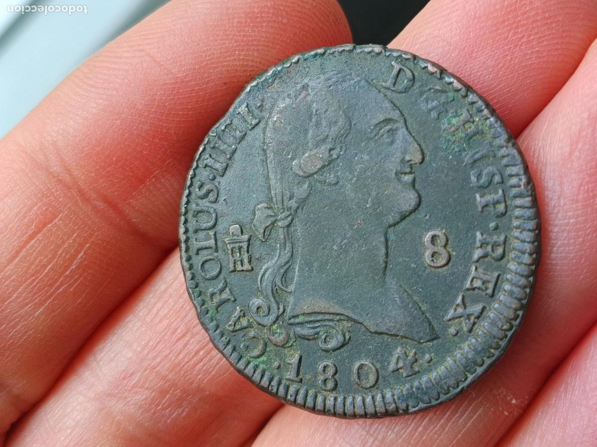 Coins of Spain: Excelente 8 maravedis de 1804