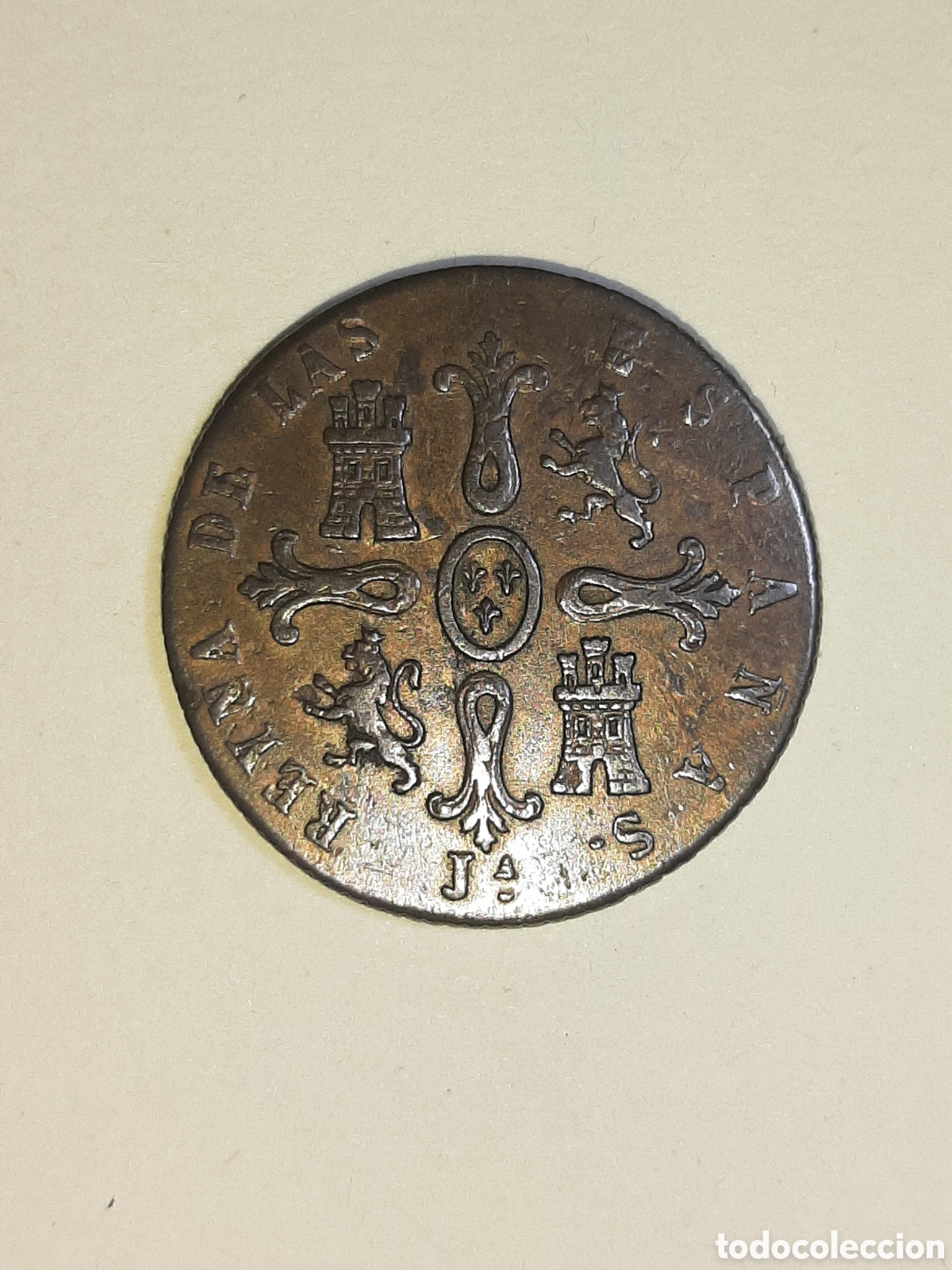 M&uuml;nzen von Spanien: ESPA&Ntilde;A ISABEL II 8 MARAVEDIS 1848 JUBIA