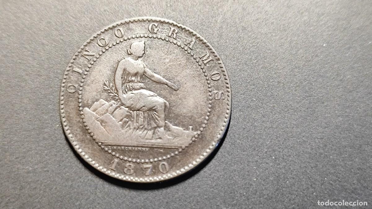 Monedas de Espa&ntilde;a: MONEDA GOBIERNO PROVISIONAL 1870 5 CENTIMOS BC++ - Foto 1