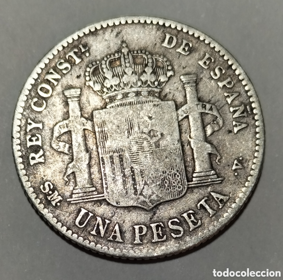 Monedas de Espa&ntilde;a: Moneda 1 Peseta 1903 Espa&ntilde;a. - Foto 2