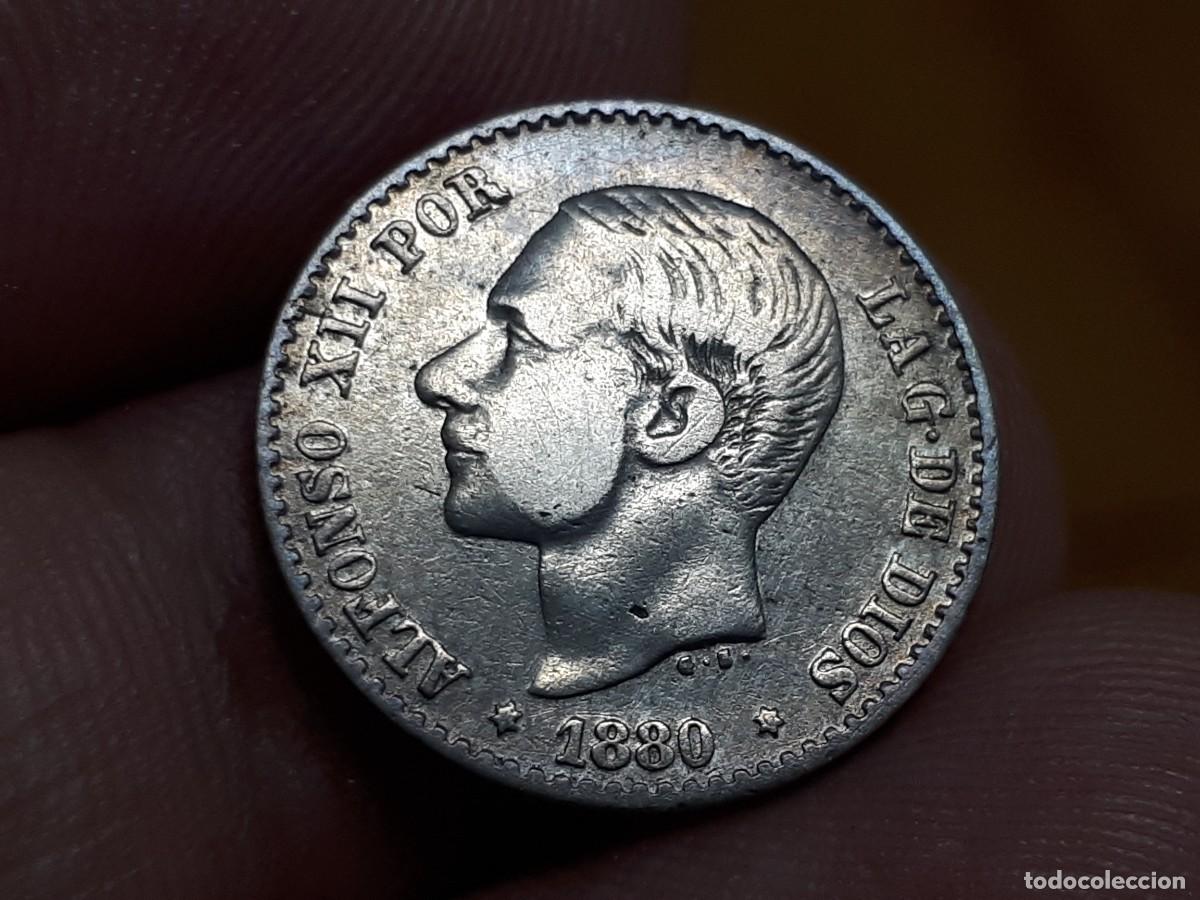 Moedas de Espanha: Alfonso XII 50 centimos 1880 *-/0 p&aacute;tina irisada