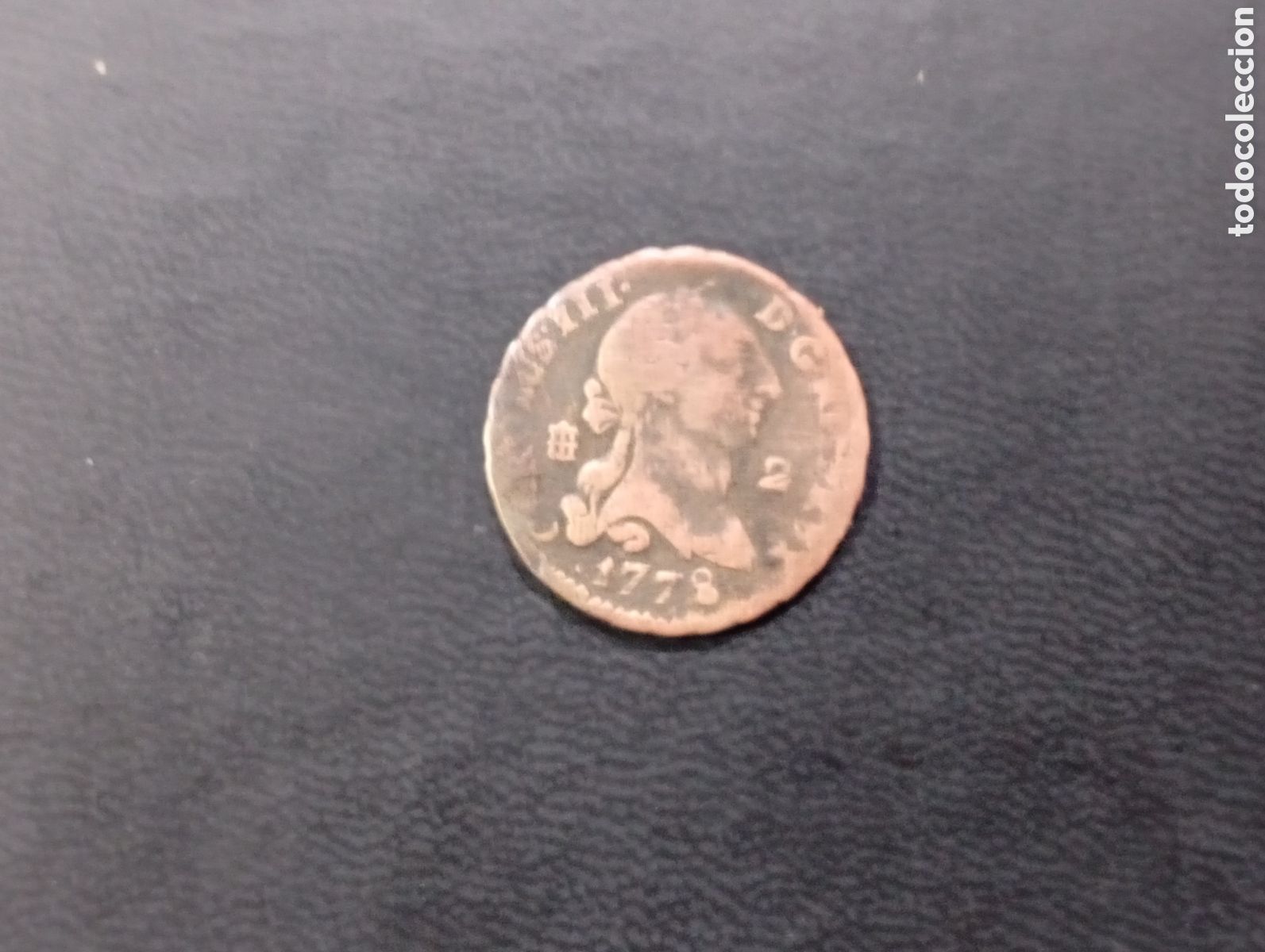 Monedas de Espa&ntilde;a: Moneda de 2 maravedis Carlos IV 1778 - Foto 1