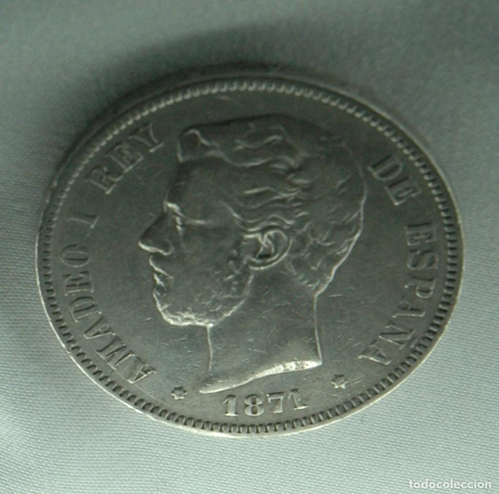Monedas de Espa&ntilde;a: MONEDA DE AMADEO I DE PLATA A&ntilde;o 1871 - Foto 1
