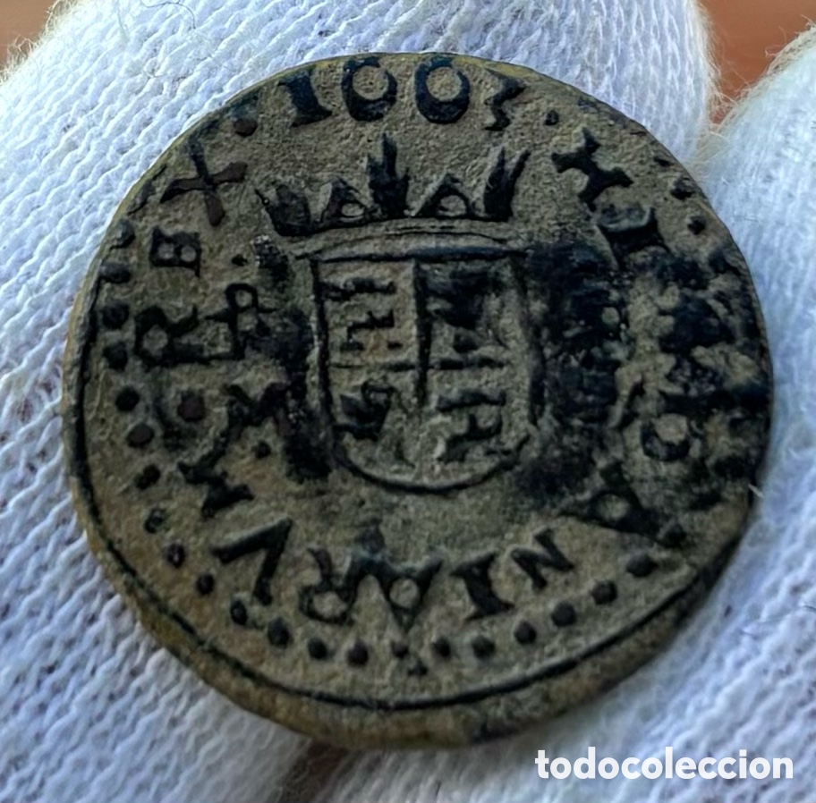 Monedas de Espa&ntilde;a: Moneda 8 Maravedis 1663 Trujillo . FELIPE IV - Foto 2