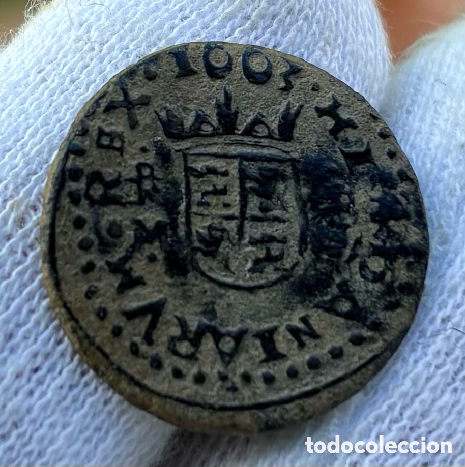 Monedas de Espa&ntilde;a: Moneda 8 Maravedis 1663 Trujillo . FELIPE IV - Foto 4