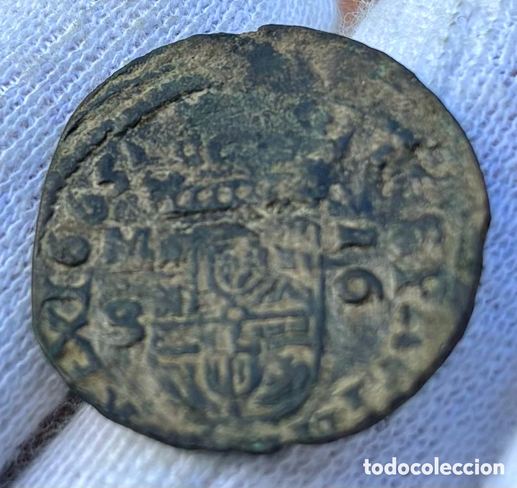 Monedas de Espa&ntilde;a: Moneda 16 Maravedis 1663 Madrid. FELIPE IV - Foto 2