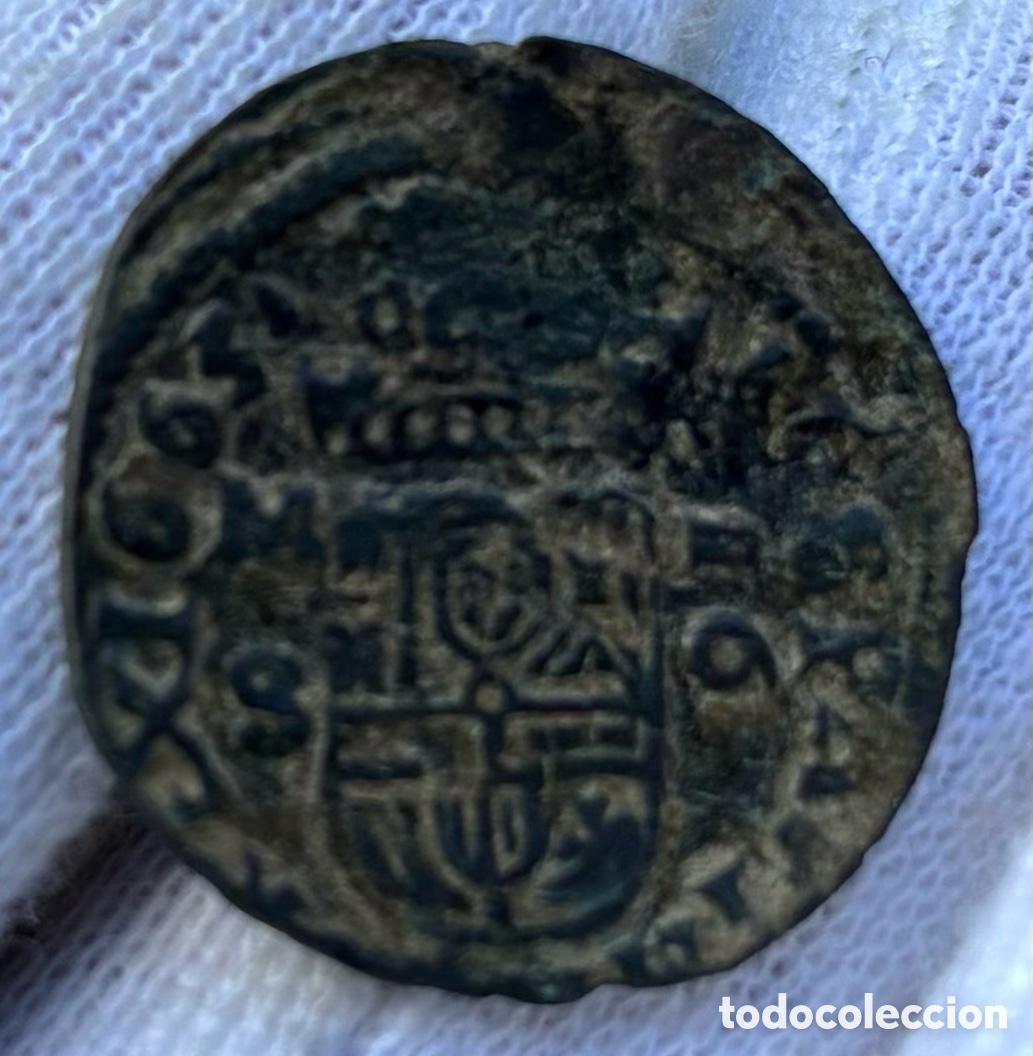 Monedas de Espa&ntilde;a: Moneda 16 Maravedis 1663 Madrid. FELIPE IV - Foto 6
